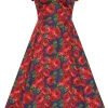 Collectif Dolores Roses 50's Swing Dress Navy