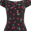 Collectif Dolores 50's Cherry Top Black