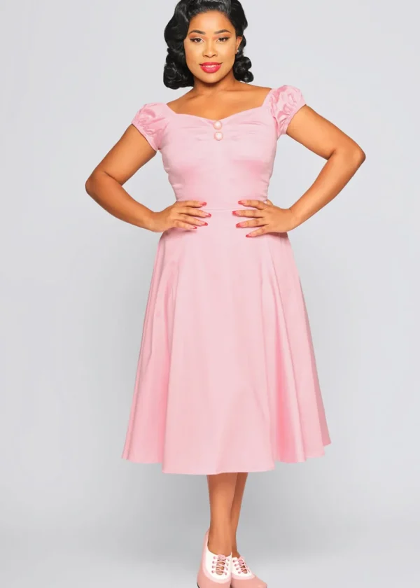 Collectif Dolores 50's Swing Dress Pink