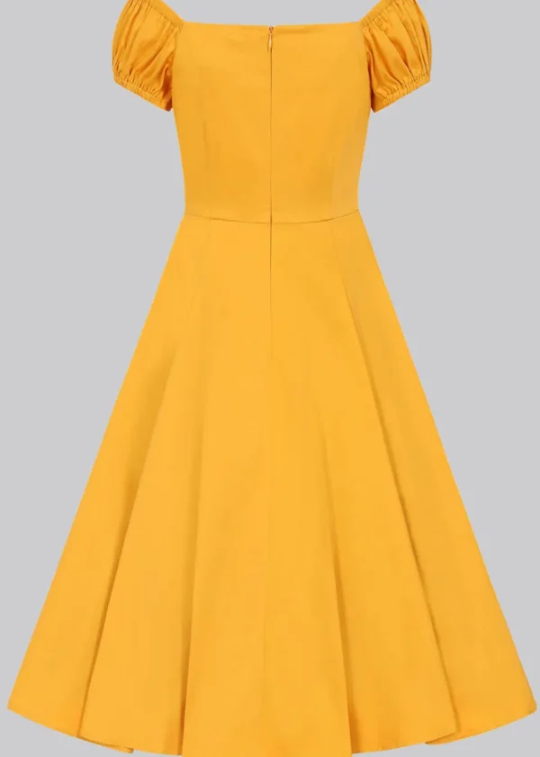 Collectif Dolores 50's Swing Dress Mustard