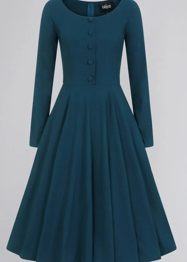 Collectif Edith 50's Swing Dress Teal