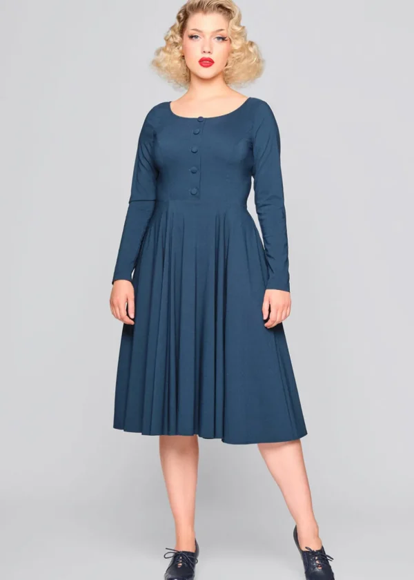 Collectif Edith 50's Swing Dress Teal