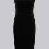 Collectif Hepburn Velvet 50's Pencil Dress Black