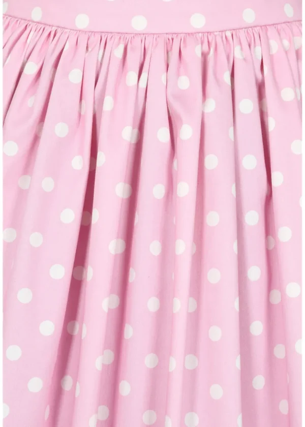 Collectif Jasmine Polka 50's Swing Skirt Pink