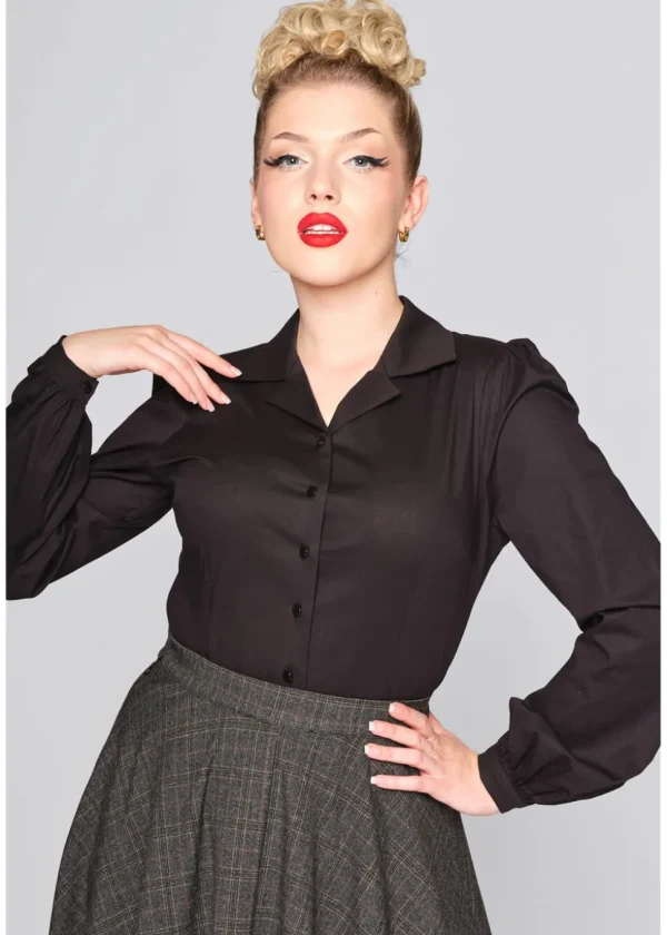Collectif Jerry 40's Blouse Black