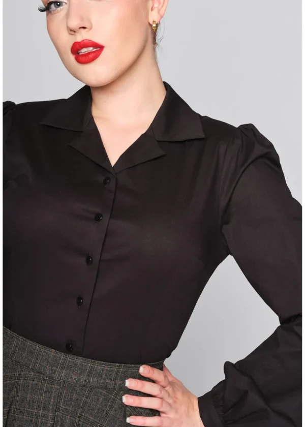 Collectif Jerry 40's Blouse Black