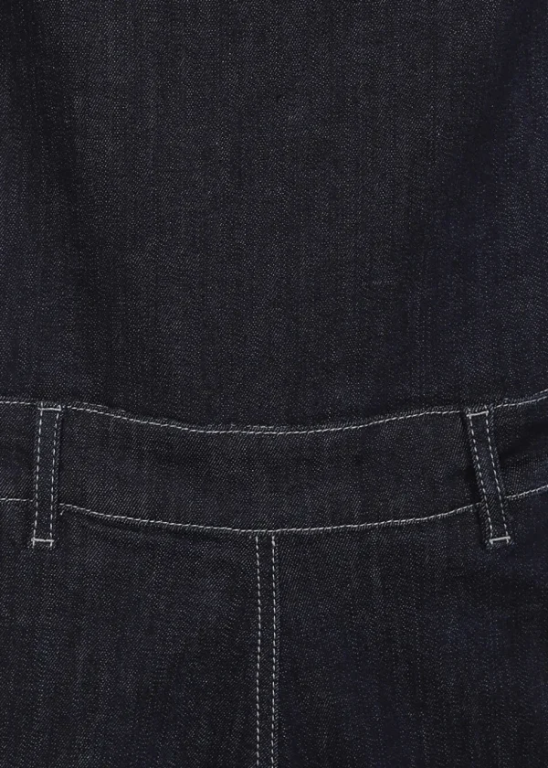 Collectif Jupiter Denim Pinafore 50's Swing Dress Navy