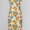 Collectif Lorena Rose Garden 50's Pencil Dress Multi