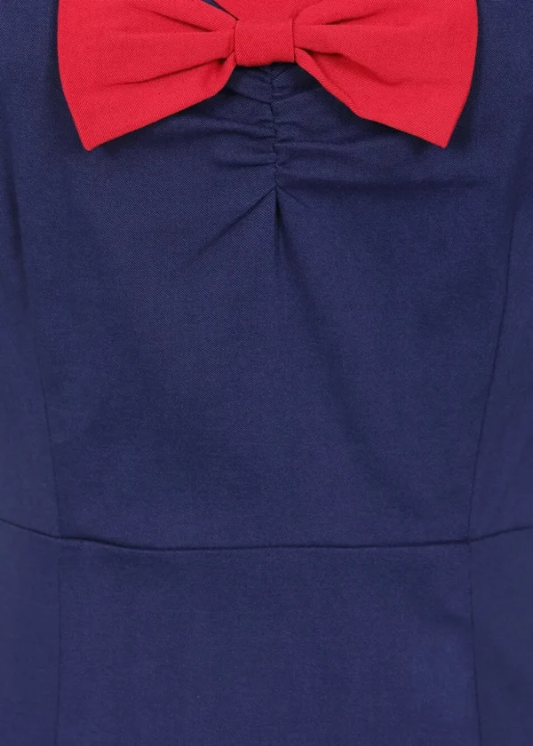 Collectif Margret 50's Pencil Dress Navy