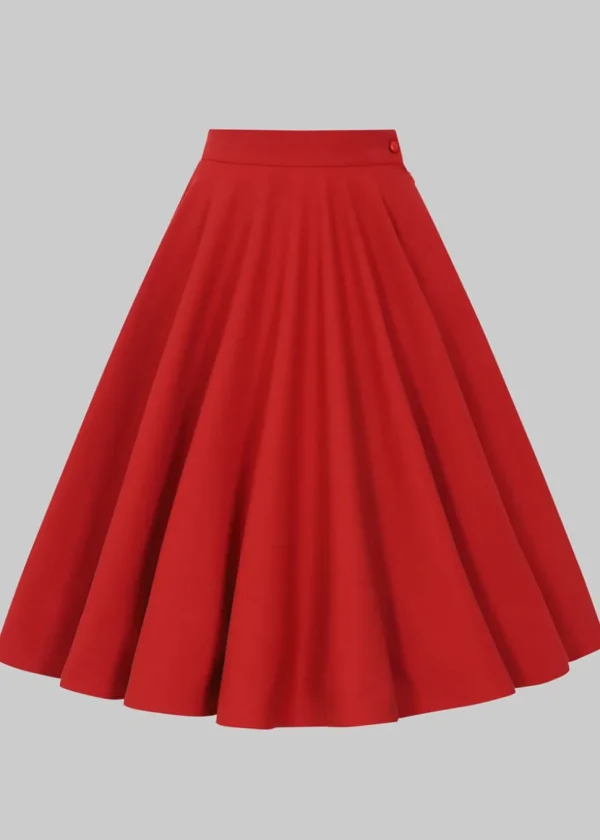 Collectif Milla 50's Swing Skirt Red