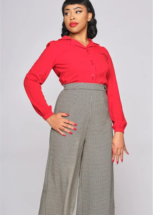 Collectif Pepper 40's Blouse Red
