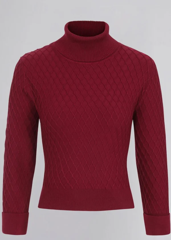 Collectif Rai 50's Jumper in Burgundy