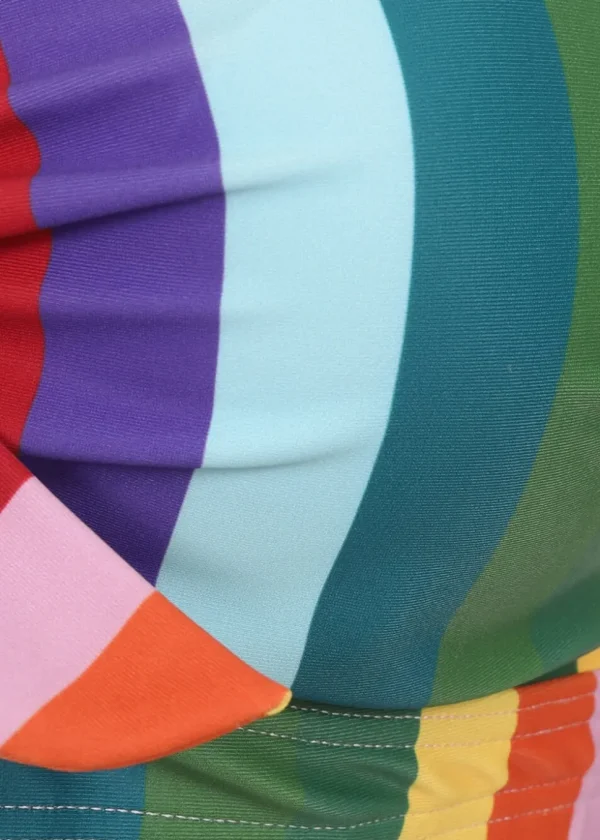 Collectif Rainbow Stripes 60's Bikini Top Multi