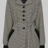 Collectif Rosemary Dogtooth Jas Zwart Wit