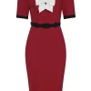 Collectif Sadie 50's Pencil Dress Red
