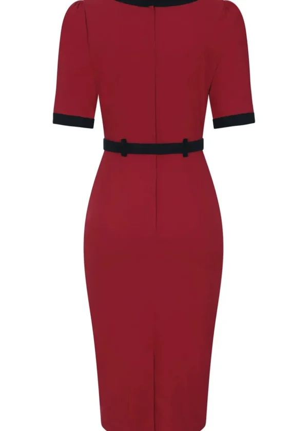 Collectif Sadie 50's Pencil Dress Red