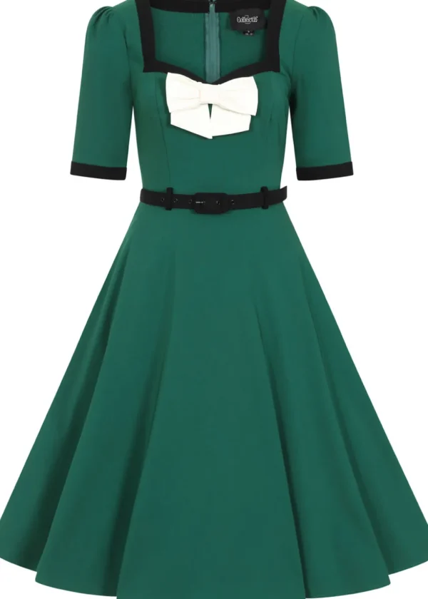 Collectif Sadie 50's Swing Dress Green