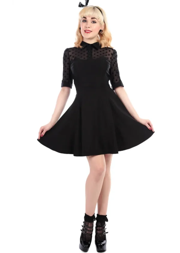 Collectif Wednesday Skater 50's Dress Black