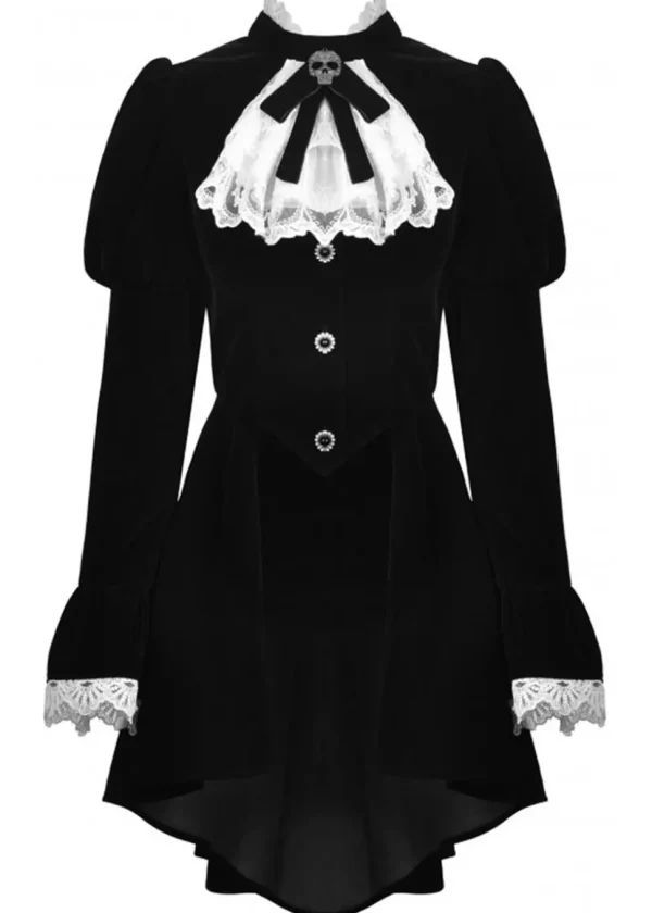 Dark In Love Augusta Skull Velvet Jacket Black
