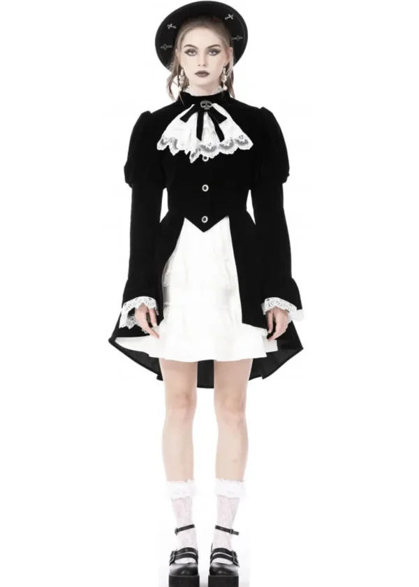 Dark In Love Augusta Skull Velvet Jacket Black