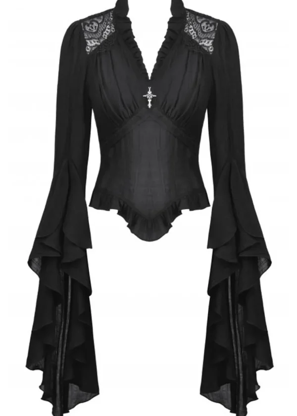 Dark In Love Drina Cross Top Black