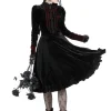 Dark In Love Vampire Scarlet Velvet Dress Black Red