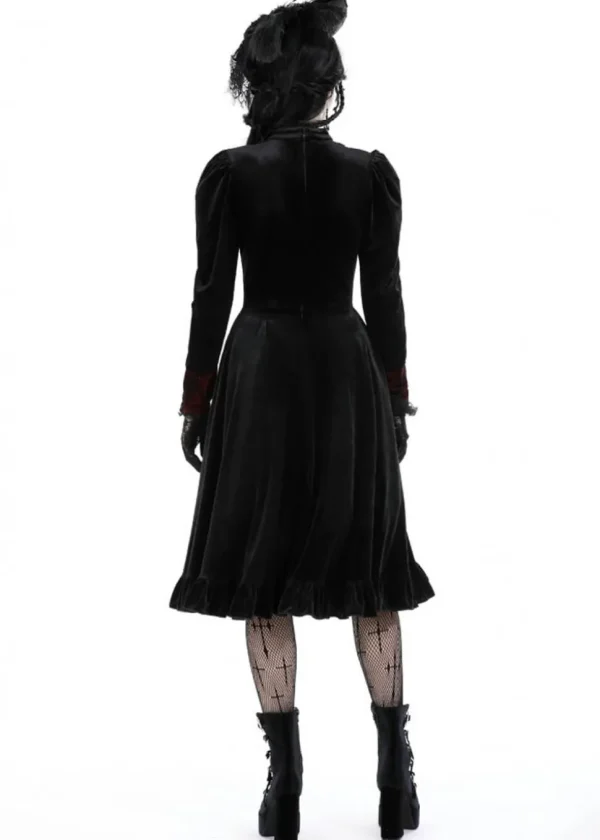 Dark In Love Vampire Scarlet Velvet Dress Black Red