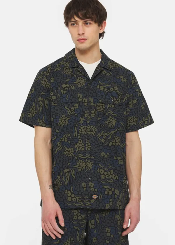 Dickies Men Saltville Shirt Blue Brown