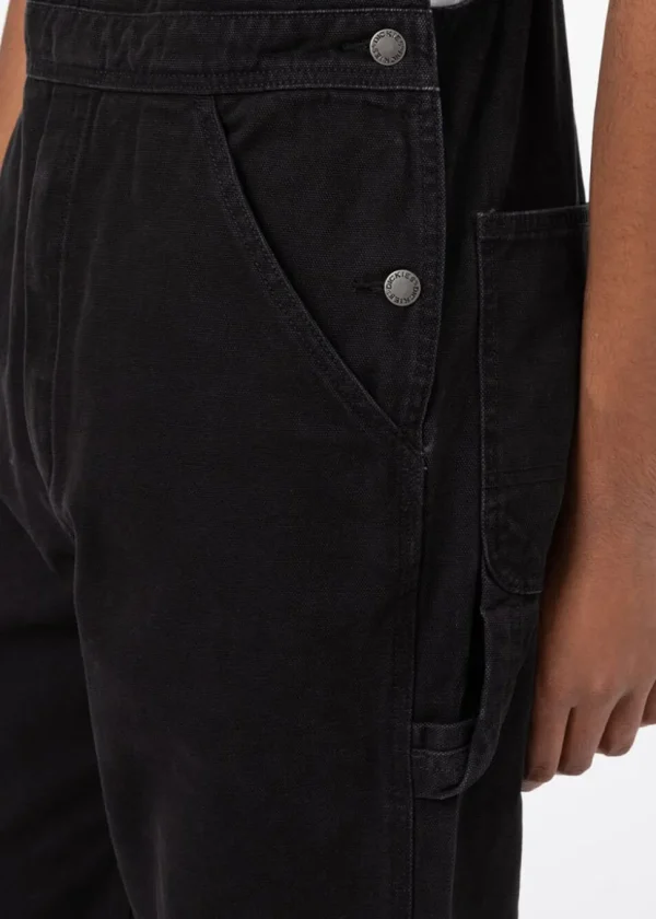 Dickies Men's Canvas Bib Dungarees Black
