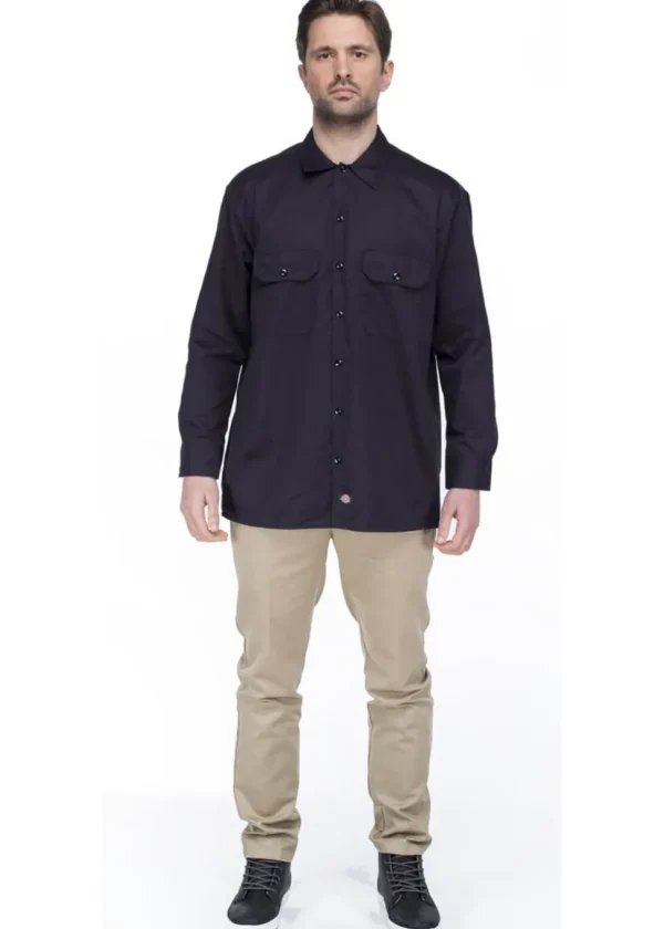 Dickies Mens Long Sleeve Work Shirt Black