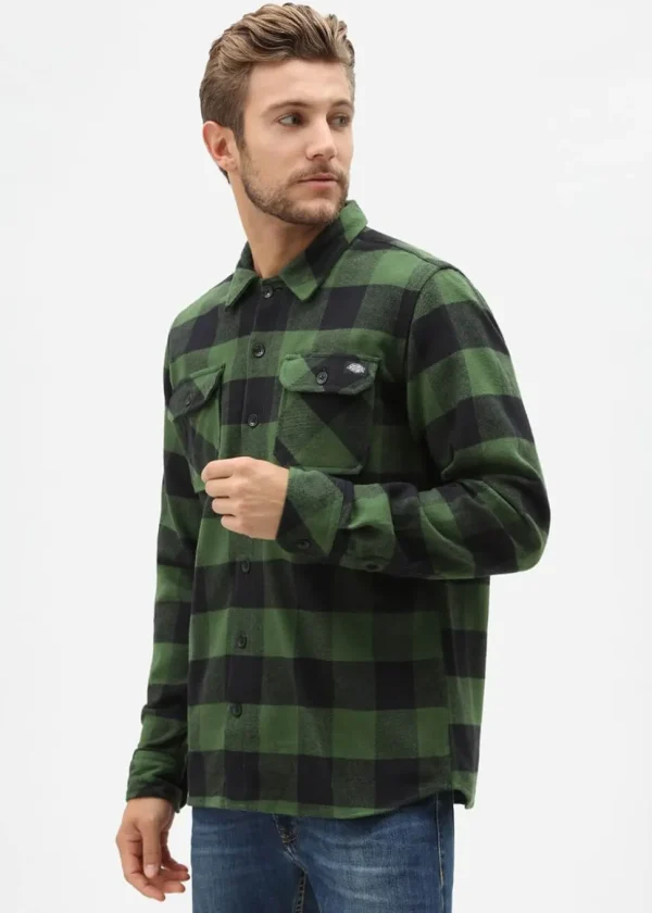 Dickies Mens Sacramento Flannel Shirt Pine Green