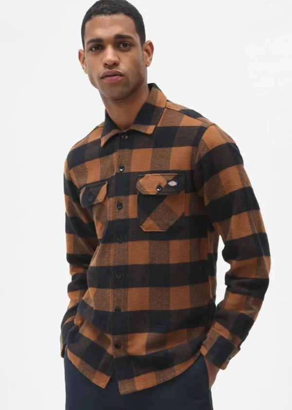 Dickies Men's Sacramento Flannel Shirt Brown
