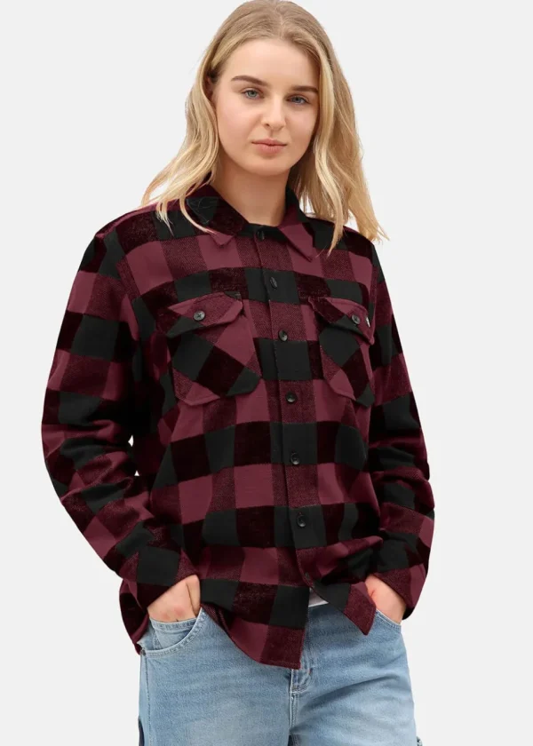 Dickies Mens Sacramento Flannel Shirt Maroon