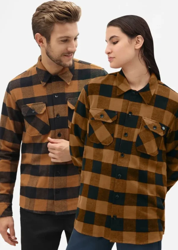 Dickies Men's Sacramento Flannel Shirt Brown