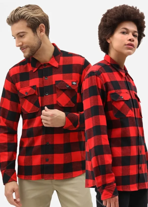 Dickies Men's Sacramento Flannel Shirt Red