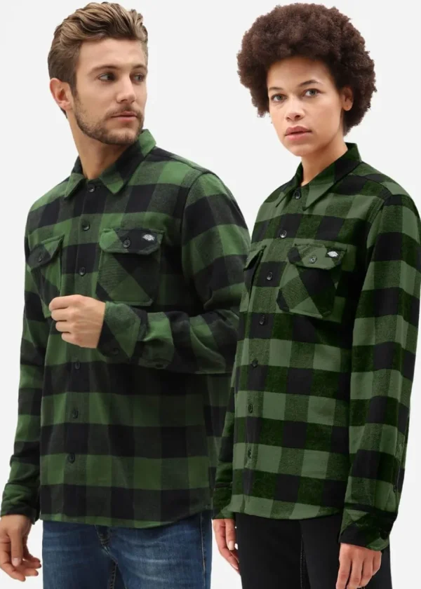Dickies Mens Sacramento Flannel Shirt Pine Green