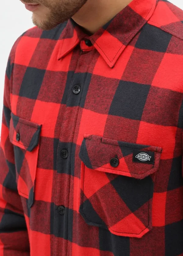 Dickies Men's Sacramento Flannel Shirt Red