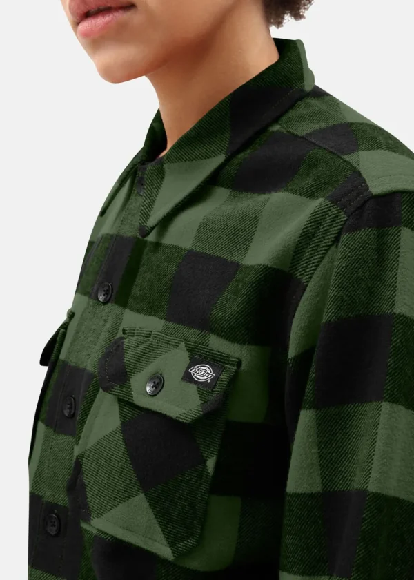 Dickies Mens Sacramento Flannel Shirt Pine Green
