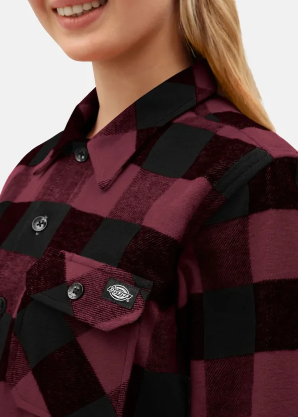 Dickies Mens Sacramento Flannel Shirt Maroon