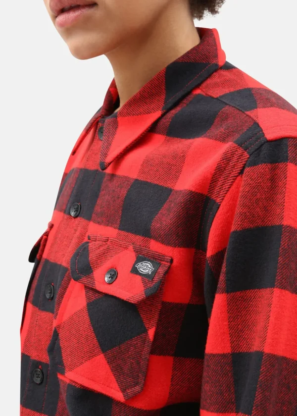 Dickies Men's Sacramento Flannel Shirt Red
