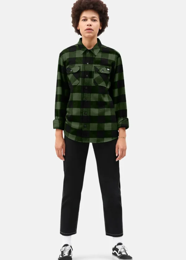 Dickies Mens Sacramento Flannel Shirt Pine Green