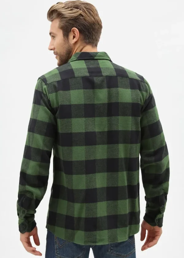 Dickies Mens Sacramento Flannel Shirt Pine Green