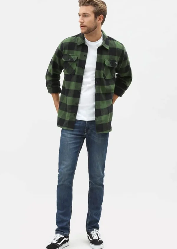 Dickies Mens Sacramento Flannel Shirt Pine Green