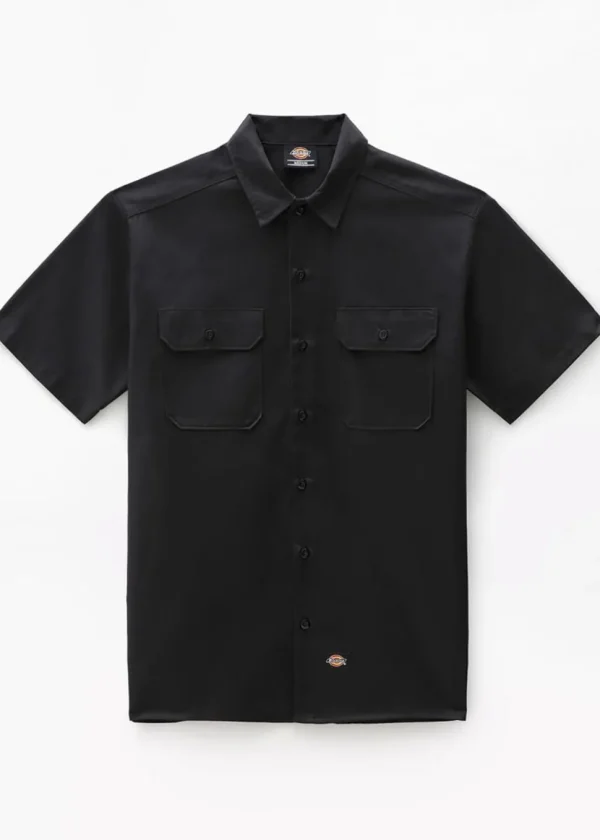 Dickies Mens Short Sleeve Work Shirt Black
