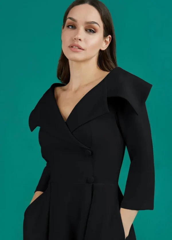 Diva Catwalk Gatsby 50's Swing Dress Black