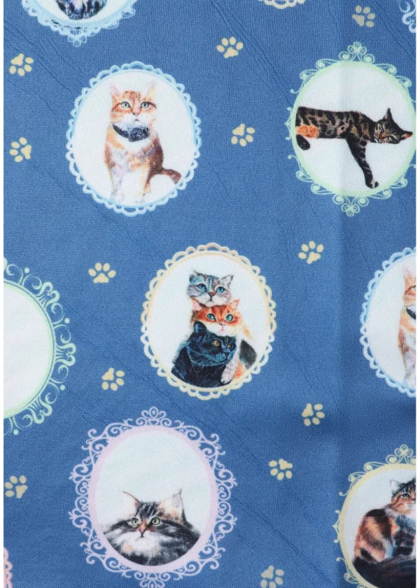 Dolly & Dotty Amanda Cat In the Mirror 50's Swing Dress Blue