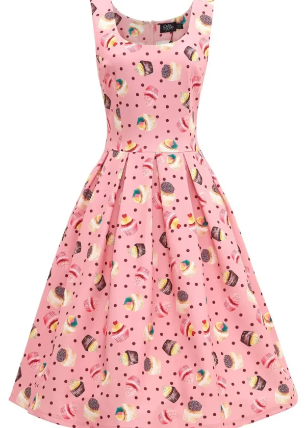 Dolly & Dotty Amanda Cupcake 50's Swing Dress Pink