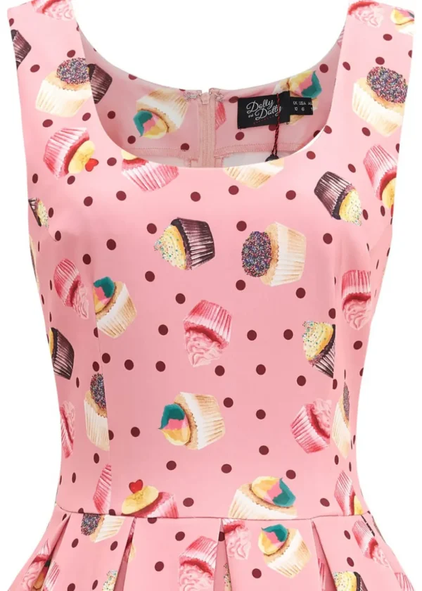Dolly & Dotty Amanda Cupcake 50's Swing Dress Pink