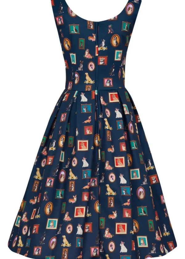 Dolly & Dotty Amanda Dogframe 50's Swing Dress Blue
