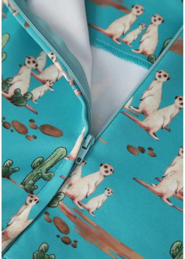 Dolly & Dotty Amanda Meerkat 50's Swing Dress Turquoise